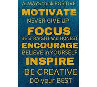Journal: The cover has a matte finish, and the interior is 120 white-lined pages with a motivational message at the bottom of every page.