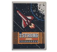 Journal w/Scripture Be Strong and Courageous Joshua 1:9, grand carnet à couverture rigide, thème de l'espace