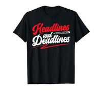 Journaliste de journalisme Correspondant aux titres et aux délais T-Shirt Graphique avec Valeur, Homme, Noir, XL