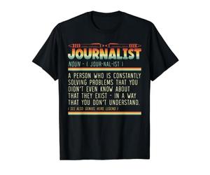 Journaliste Definition Headline Correspondent Journalisme T-Shirt Graphique avec Valeur, Homme, Noir, M