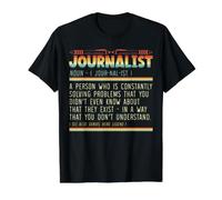 Journaliste Definition Headline Correspondent Journalisme T-Shirt Graphique avec Valeur, Homme, Noir, S