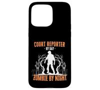 Journaliste judiciaire par Day Zombie by Night Funny Halloween Creepy Coque pour iPhone 15 Pro Max