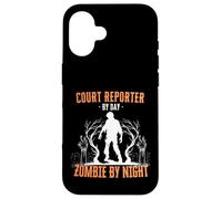 Journaliste judiciaire par Day Zombie by Night Funny Halloween Creepy Coque pour iPhone 16