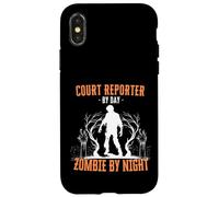 Journaliste judiciaire par Day Zombie by Night Funny Halloween Creepy Coque pour iPhone X/XS