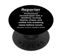 Journaliste reporter drôle PopSockets PopGrip Adhésif