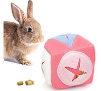 Journdream Jouet fraîcheur de Lapin Jeu de Nourriture en Puzzle Doux et Lavable, Anti-Ennui, Distributeur de friandises nasales, Jouet d'enrichissement pour Lapins d'intérieur (Rose)
