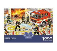 Journée de Formation des Pompiers Puzzle en Bois Imperméable DIY Puzzles De 1000 Pièces pour Adultes Cadeaux Coloré Jeux Éducatifs