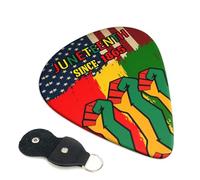 Journée de l'émancipation (19 juin 1865), Mois de l'histoire des Noirs. Jeu de 6 médiators avec étui de rangement, compatibles avec guitares électriques et acoustiques, 0,46 mm.