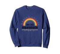 Journée de l'unité : Nous appartenons Tous, Arc-en-Ciel, diversité et Inclusion Sweatshirt, Unisexe pour Adultes, Bleu Marine, XL