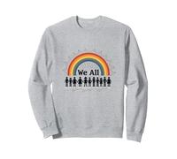 Journée de l'unité : Nous appartenons Tous, Arc-en-Ciel, diversité et Inclusion Sweatshirt, Unisexe pour Adultes, Gris Chiné, XXL