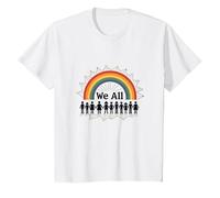 Journée de l'unité : Nous appartenons Tous, Arc-en-Ciel, diversité et Inclusion T-Shirt, Enfant, Blanc, 2 Ans