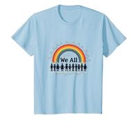 Journée de l'unité : Nous appartenons Tous, Arc-en-Ciel, diversité et Inclusion T-Shirt, Enfant, Bleu Céleste, 8 Ans