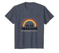 Journée de l'unité : Nous appartenons Tous, Arc-en-Ciel, diversité et Inclusion T-Shirt, Enfant, Bleu Chiné, 6 Ans