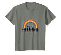 Journée de l'unité : Nous appartenons Tous, Arc-en-Ciel, diversité et Inclusion T-Shirt, Enfant, Vert Kaki chiné, 2 Ans