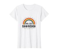 Journée de l'unité : Nous appartenons Tous, Arc-en-Ciel, diversité et Inclusion T-Shirt, Femme, Blanc, M