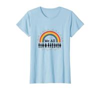 Journée de l'unité : Nous appartenons Tous, Arc-en-Ciel, diversité et Inclusion T-Shirt, Femme, Bleu Céleste, XS