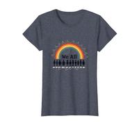 Journée de l'unité : Nous appartenons Tous, Arc-en-Ciel, diversité et Inclusion T-Shirt, Femme, Bleu Chiné, S