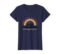 Journée de l'unité : Nous appartenons Tous, Arc-en-Ciel, diversité et Inclusion T-Shirt, Femme, Bleu Marine, L