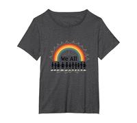 Journée de l'unité : Nous appartenons Tous, Arc-en-Ciel, diversité et Inclusion T-Shirt, Femme Grandes Tailles, Chiné Foncé, 1X