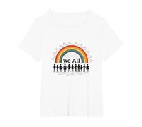 Journée de l'unité : Nous appartenons Tous, Arc-en-Ciel, diversité et Inclusion T-Shirt, Femme Grandes Tailles, Blanc, 5X