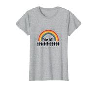 Journée de l'unité : Nous appartenons Tous, Arc-en-Ciel, diversité et Inclusion T-Shirt, Femme, Gris Chiné, L