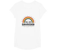 Journée de l'unité : Nous appartenons Tous, Arc-en-Ciel, diversité et Inclusion T-Shirt, Fille, Blanc, M