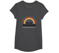 Journée de l'unité : Nous appartenons Tous, Arc-en-Ciel, diversité et Inclusion T-Shirt, Fille, Chiné Foncé, L