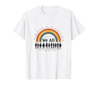 Journée de l'unité : Nous appartenons Tous, Arc-en-Ciel, diversité et Inclusion T-Shirt, Homme, Blanc, M