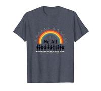 Journée de l'unité : Nous appartenons Tous, Arc-en-Ciel, diversité et Inclusion T-Shirt, Homme, Bleu Chiné, S