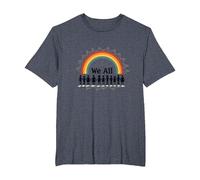Journée de l'unité : Nous appartenons Tous, Arc-en-Ciel, diversité et Inclusion T-Shirt, Homme Grandes Tailles, Bleu Chiné, 6X Tall