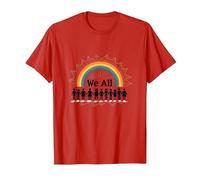 Journée de l'unité : Nous appartenons Tous, Arc-en-Ciel, diversité et Inclusion T-Shirt, Homme, Rouge, S