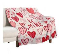 Journée des Amoureux Cœur Roses Sois À Moi Couverture Canape Confortable Couverture Flanelle Léger Plaid pour Adultes Hiver Voiture 100x125cm