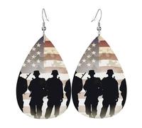 Journée Des Forces Armées Américaines Pendantes En Cuir Légères Boucles D'Oreilles Tendance Boucles D'Oreilles En Cuir Pour Décorations Femme