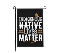 Journée des peuples autochtones : Refusons de célébrer le génocide - Drapeau de jardin 45,7 x 30,5 cm (18 x 12 pouces) - Bannière décorative double face pour la maison et l'extérieur - Fêtes et décora