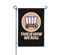 Journée Des Pionniers De L'Utah Comment Je Roule En Chariot Drapeau De Cour Avec Œillets Drapeau De Jardin Double Face Bannière Pour Fêtes Extérieure Dortoirs 30X45cm