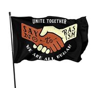 Journée Du 19 Juin : Dites Non Au Racisme 90X150Cm Jardin Signe Drôle Drapeau Paysage Coupe-Vent Et Étancheune Extérieur Drapeaux Décoration Pour Porche Pelouse Bureaux