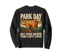 Journée du Parc : Mon Chien Saute la Ligne de remontée mécanique Golden Retriever Sweatshirt