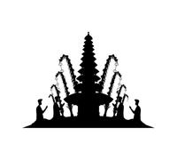 Journée du silence et nouvel an hindou à Bali Stickers muraux 36x49.8cm N'abîme pas le mur Noir