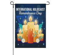 Journée Internationale De Commémoration De L'Holocauste Drapeau De Cour Durable Drapeaux De Jardin Avec Œillets Drapeaux Pour Fêtes Dortoirs Chambres 30X45cm