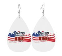 Journée Martin Luther King 2023 Boucles D'Oreilles En Cuir Tendance Pendantes En Cuir Double Face Boucles D'Oreilles Pour Décorations Femme Quotidien