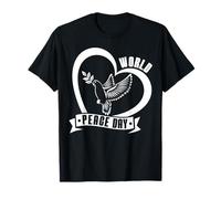 Journée Mondiale de la Paix Oiseau Cœur Journée Internationale de la Paix T-Shirt