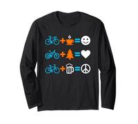 Journée Mondiale du vélo : équations Cyclistes Happy Love Peace Manche Longue