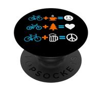 Journée Mondiale du vélo : équations Cyclistes Happy Love Peace PopSockets PopGrip Adhésif