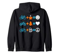 Journée Mondiale du vélo : équations Cyclistes Happy Love Peace Sweat à Capuche