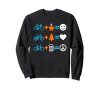 Journée Mondiale du vélo : équations Cyclistes Happy Love Peace Sweatshirt