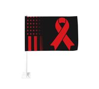 Journée nationale de sensibilisation des jeunes au VIH/SIDA - Clip de fenêtre pour voiture - Drapeau de protection solaire - Bannière double face 12 x 18 pouces pour camion