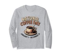 Journée Nationale du café Caféine Humour Barista Manche Longue