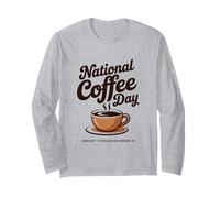 Journée Nationale du café Caféine Humour Barista Manche Longue