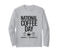 Journée Nationale du café Caféine Humour Barista Manche Longue