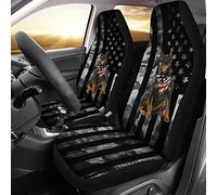Journée Patriotique du Drapeau Américain du Chien Doberman Housses Siège Voiture Lot De 2 Lavable Housses De Siège Souple Couvre Sieges pour Passager Camions SUV